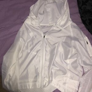 White windbreaker